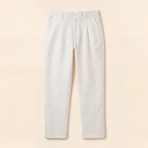 LINEN WIDE LEG PANTS - WHITE
